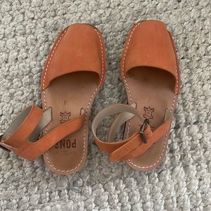 Pons Quintana Orange & Tan Leather Sandals | Made in Spain